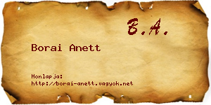 Borai Anett névjegykártya