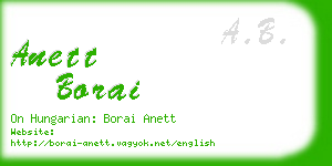 anett borai business card